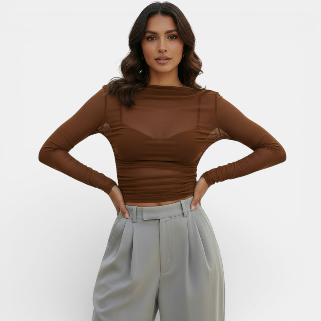 Top Ajustado Mujer Sheer