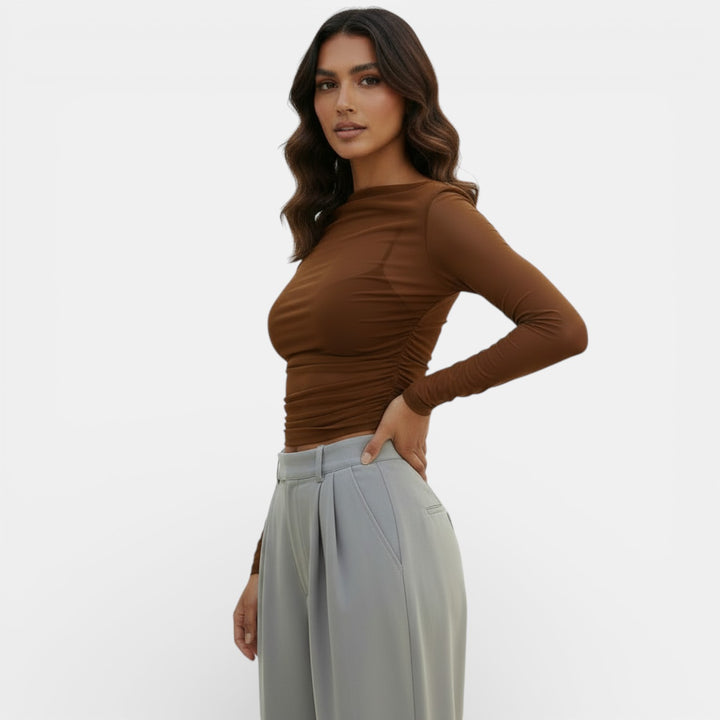 Top Ajustado Mujer Sheer