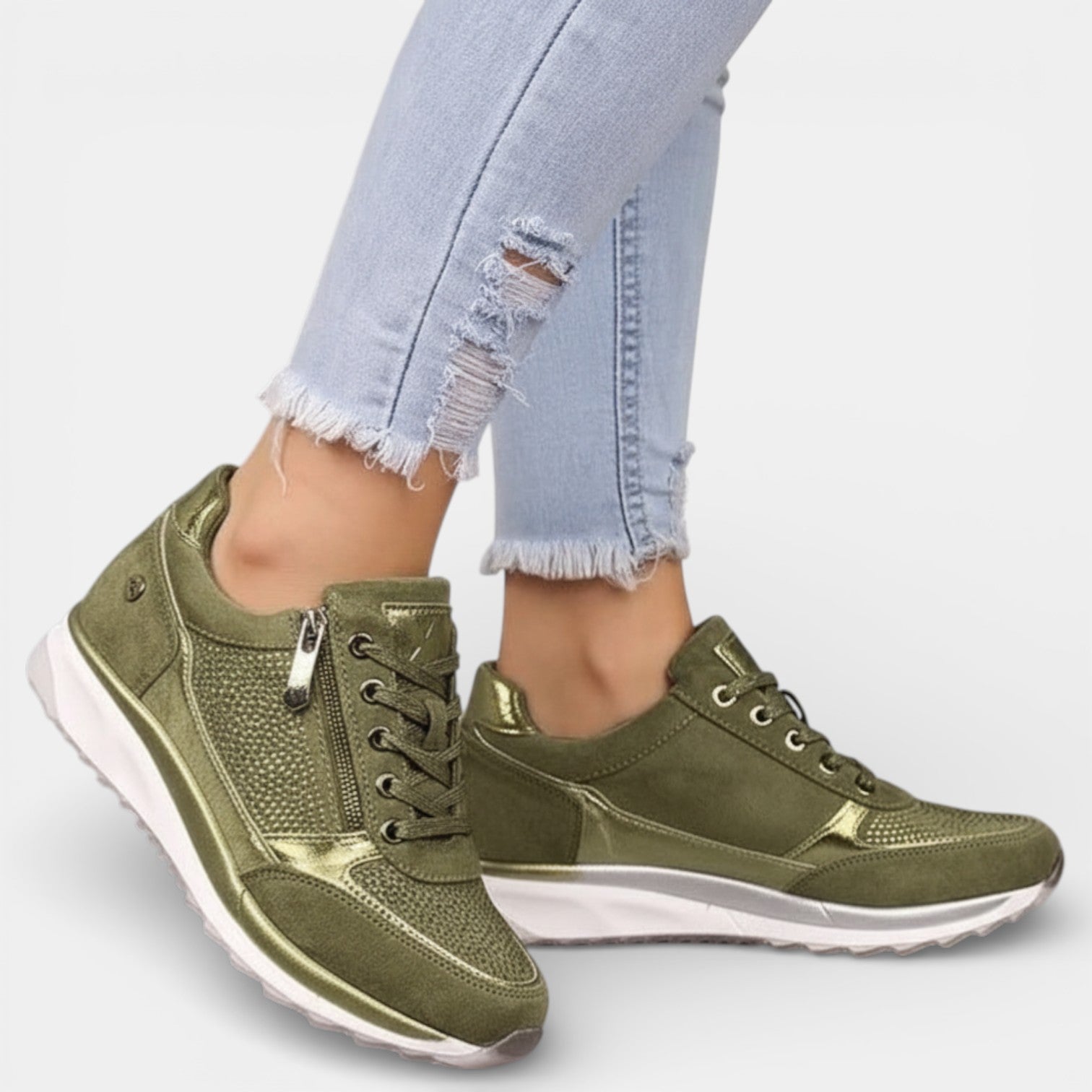Zapatos Ortopédicos Mujer Plataforma Brillante