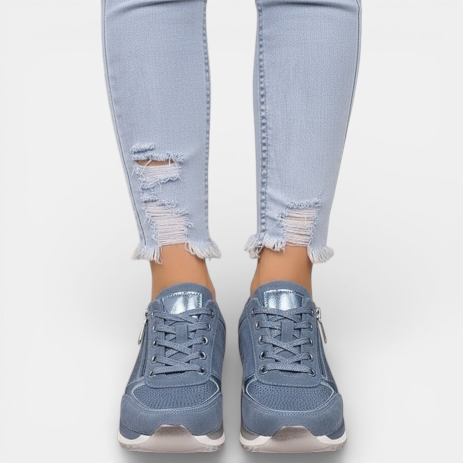 Zapatos Ortopédicos Mujer Plataforma Brillante