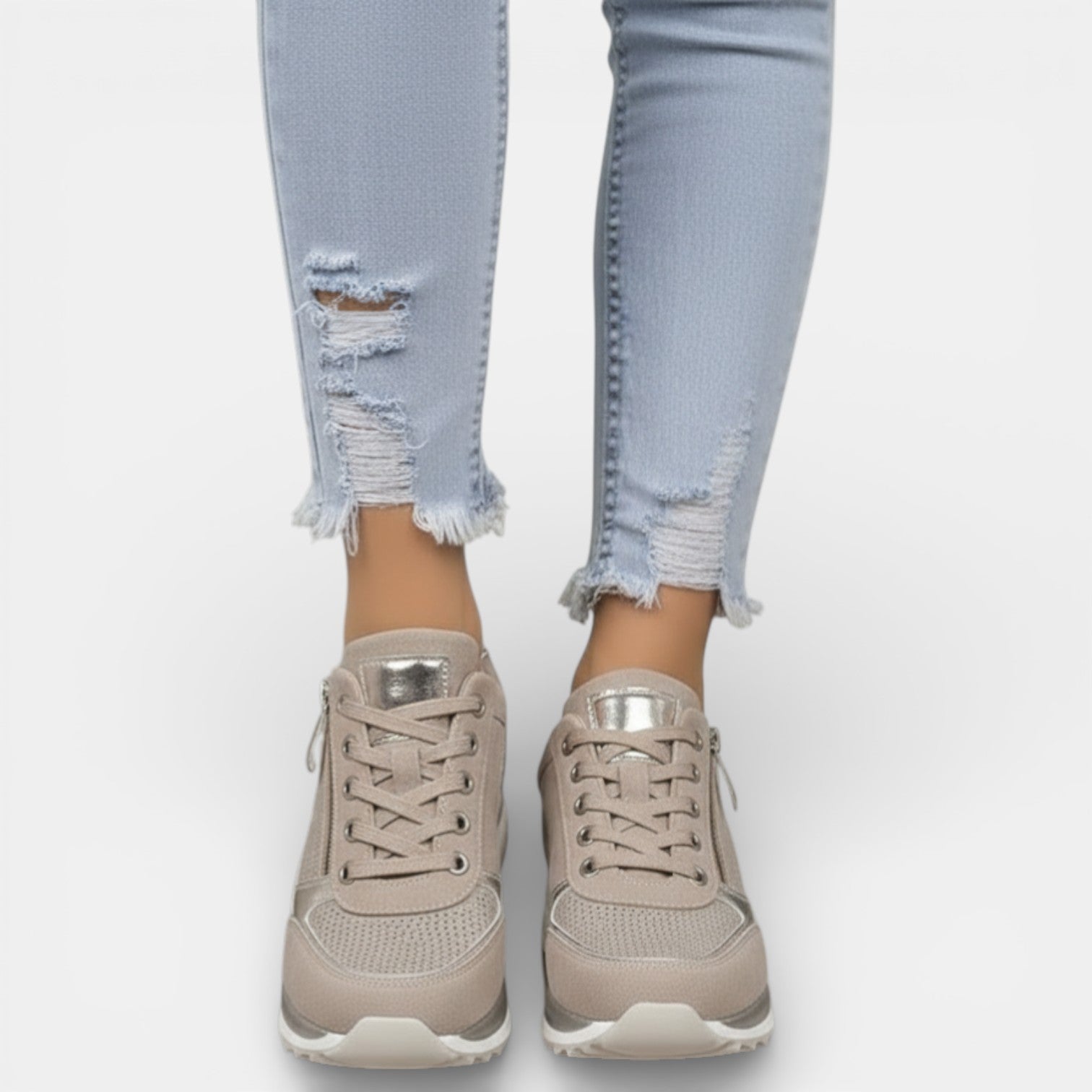 Zapatos Ortopédicos Mujer Plataforma Brillante