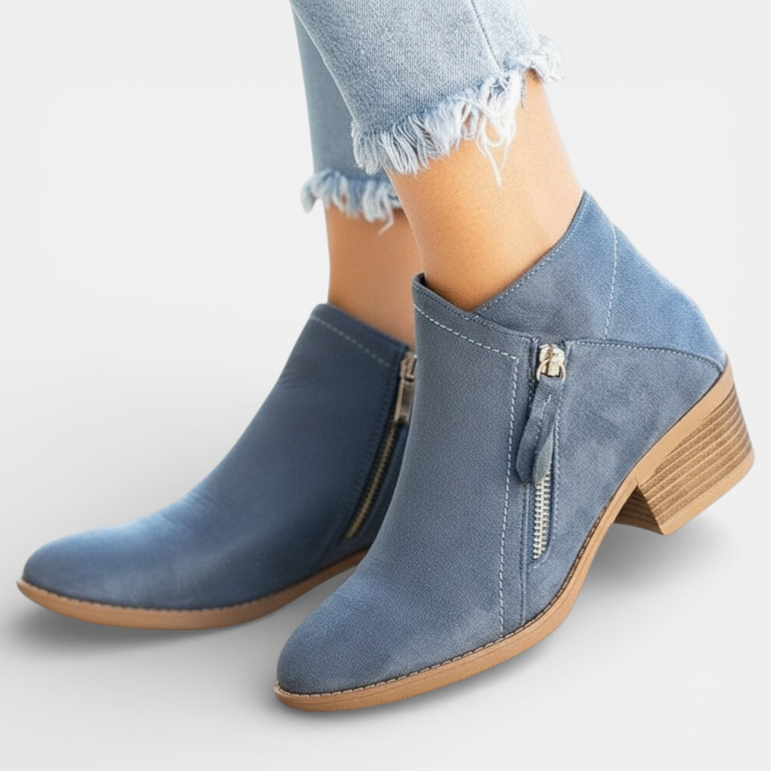 Botas Ortopédicas Mujer Cuero con Cremallera Lateral