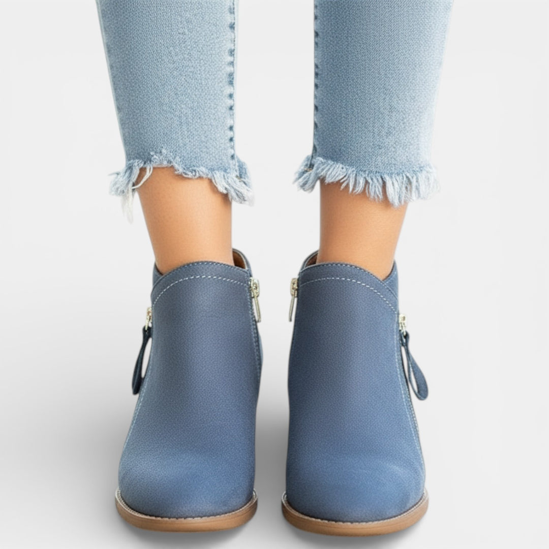 Botas Ortopédicas Mujer Cuero con Cremallera Lateral