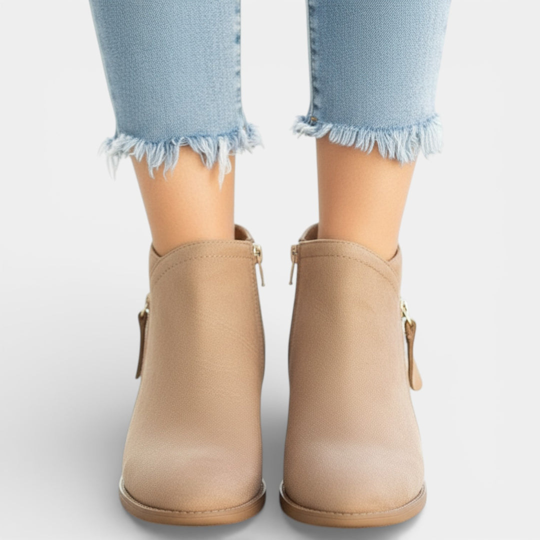 Botas Ortopédicas Mujer Cuero con Cremallera Lateral