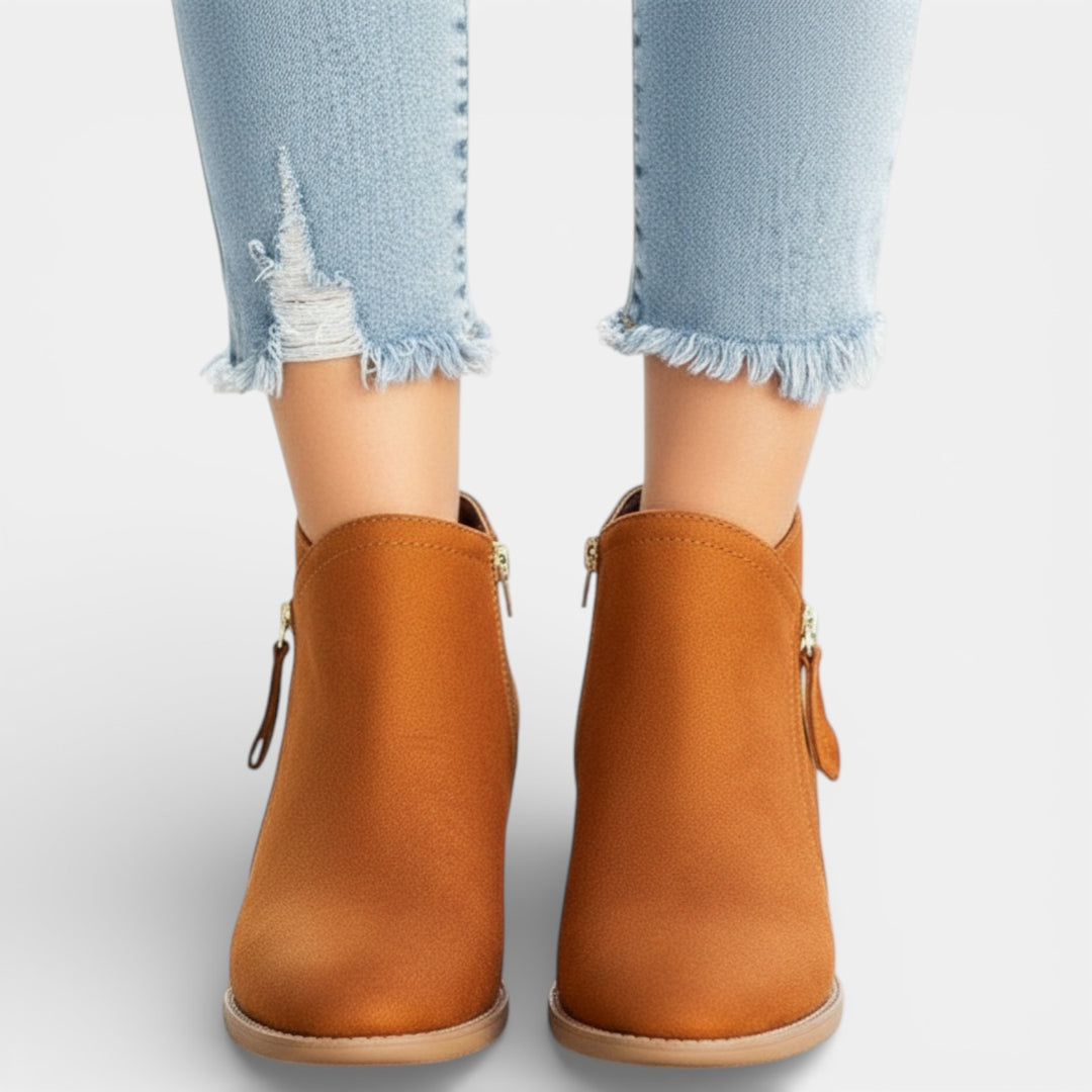 Botas Ortopédicas Mujer Cuero con Cremallera Lateral