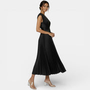 Vestido Satín Escote V Mujer Elegante