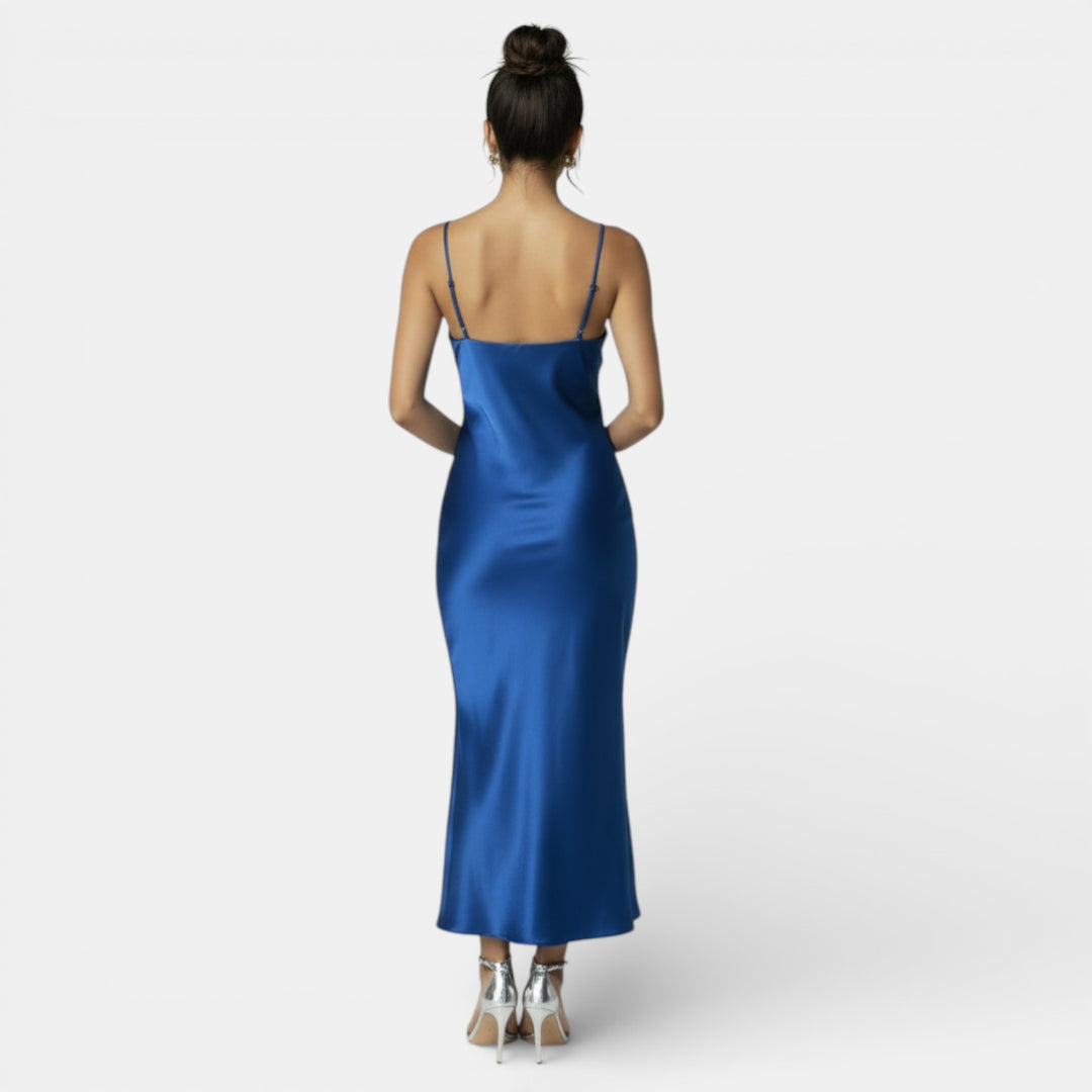 Vestido Satín Elegante Mujer