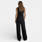 Women's Linen High-Waisted Pleated Suit Set