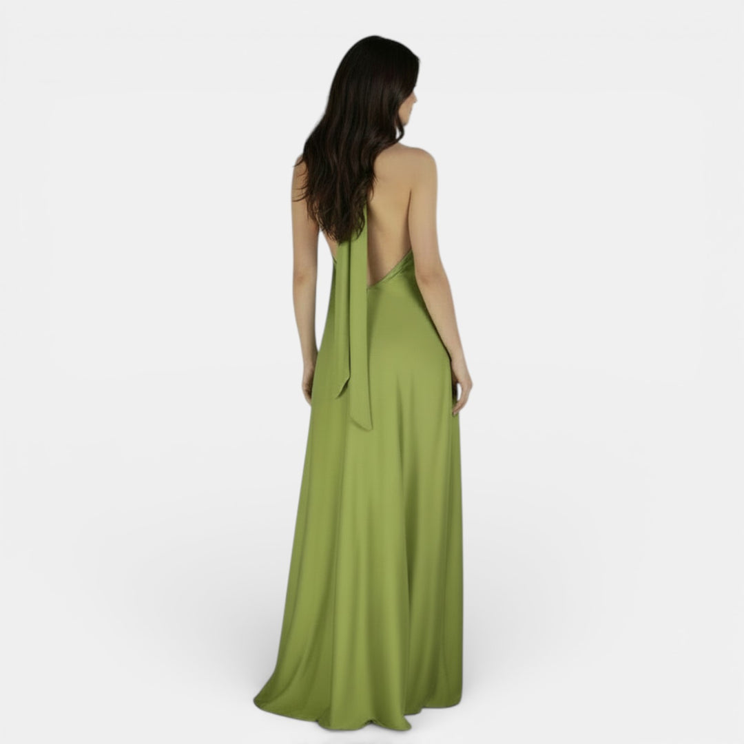 Vestido Satén Tirantes Mujer