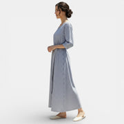 Vestido Rayas Algodón Lino Mujer