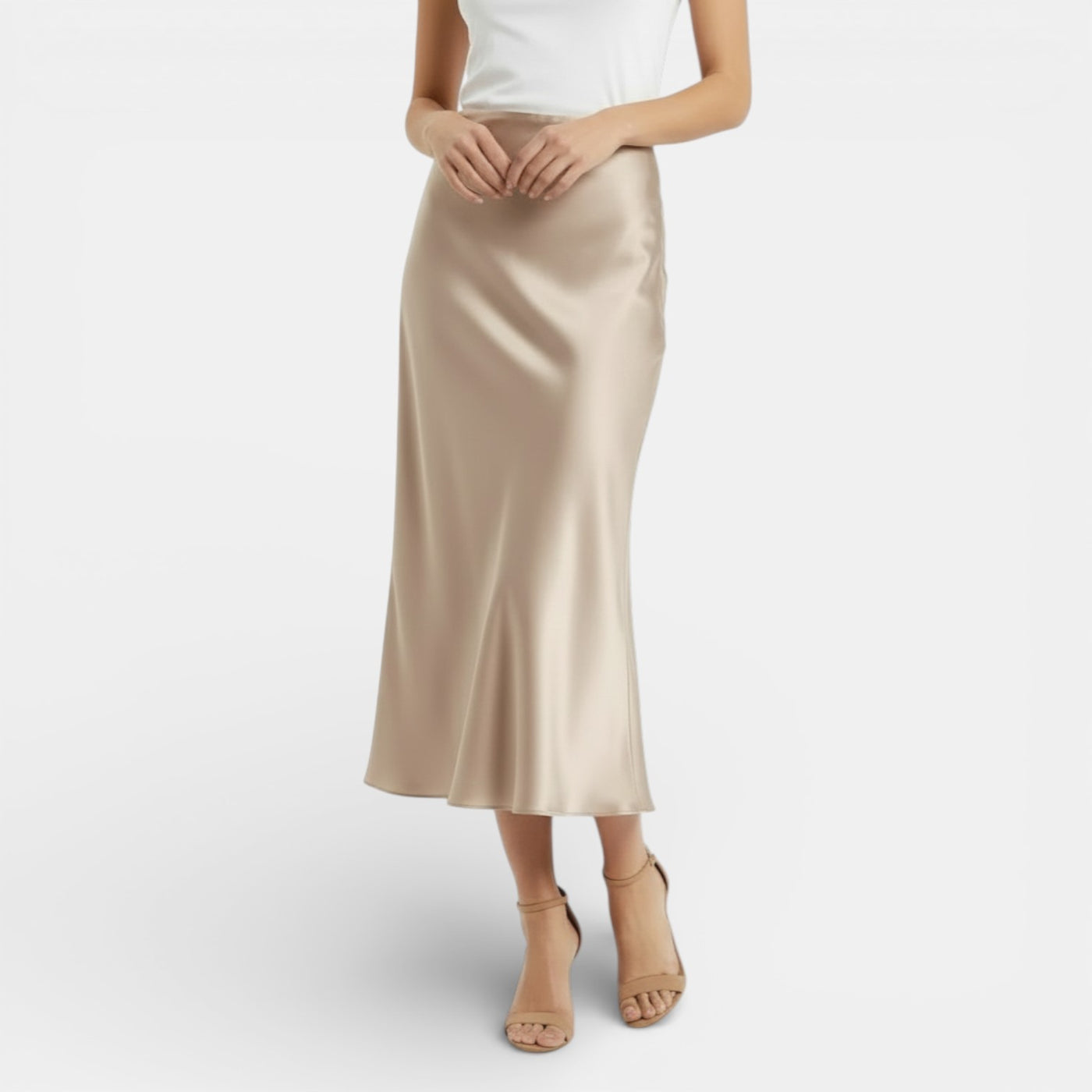 Women's High Waist Satin Skirt