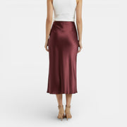 Women's High Waist Satin Skirt