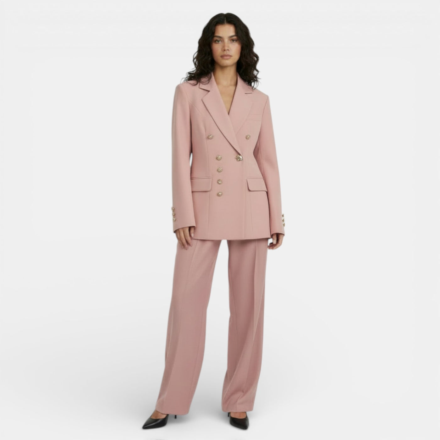 Conjunto Mujer Blazer Entallado y Pantalón Slim