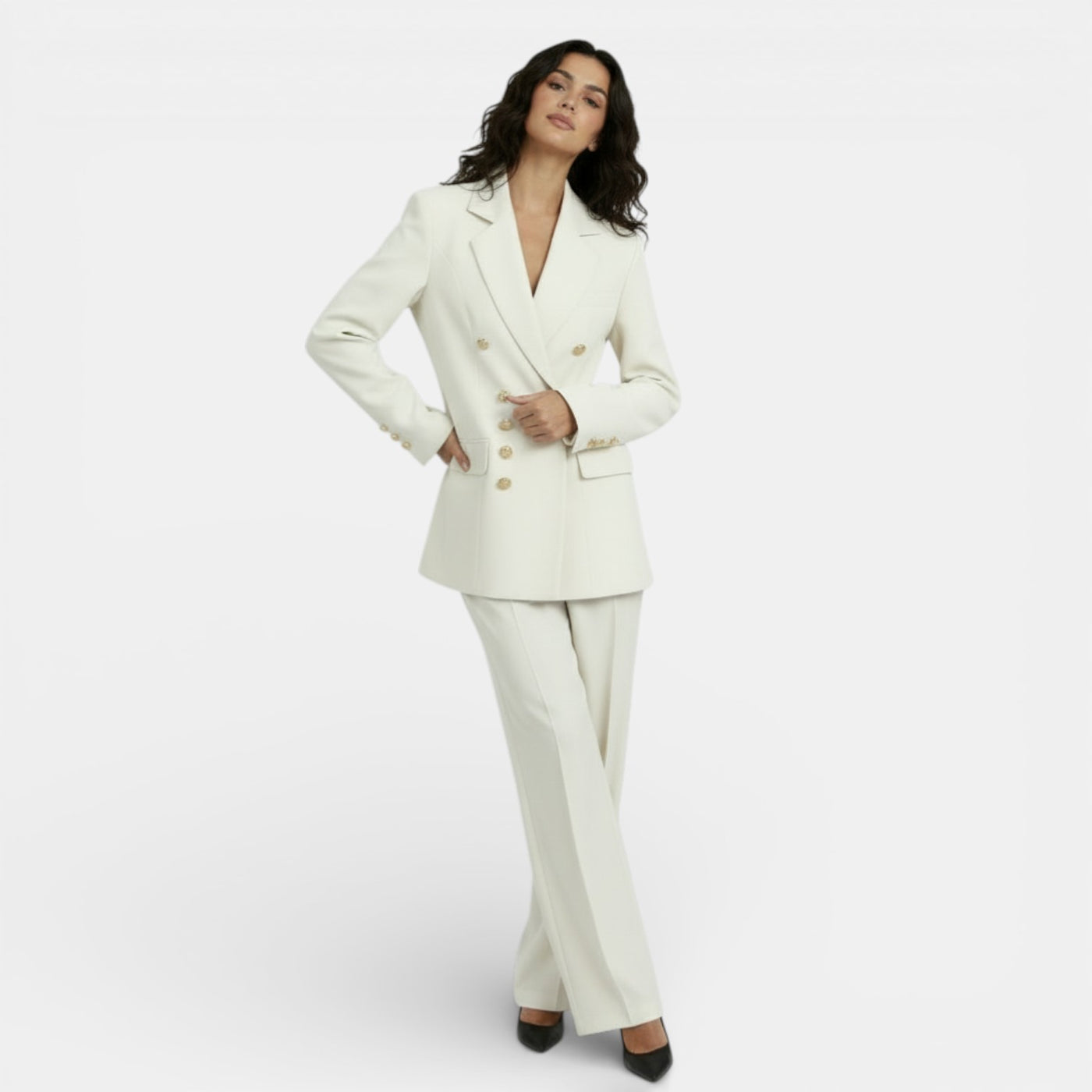 Conjunto Mujer Blazer Entallado y Pantalón Slim