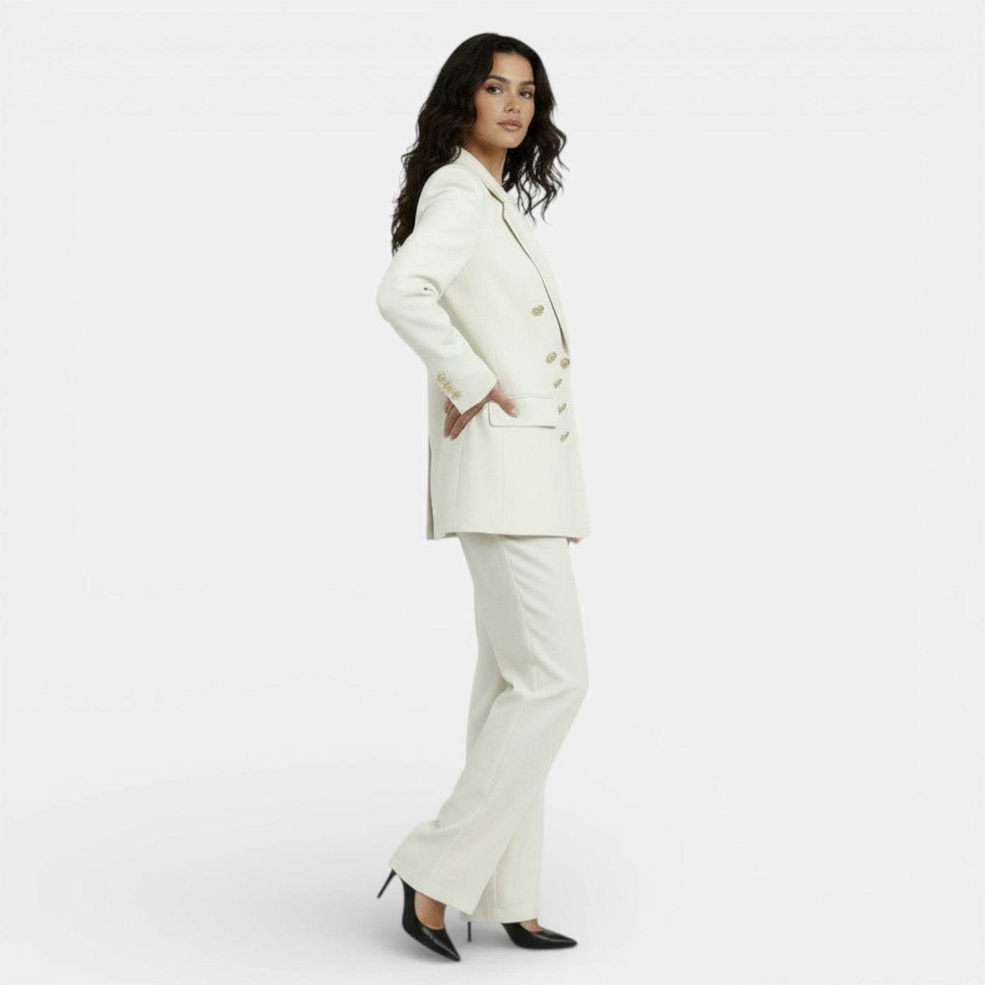 Conjunto Mujer Blazer Entallado y Pantalón Slim