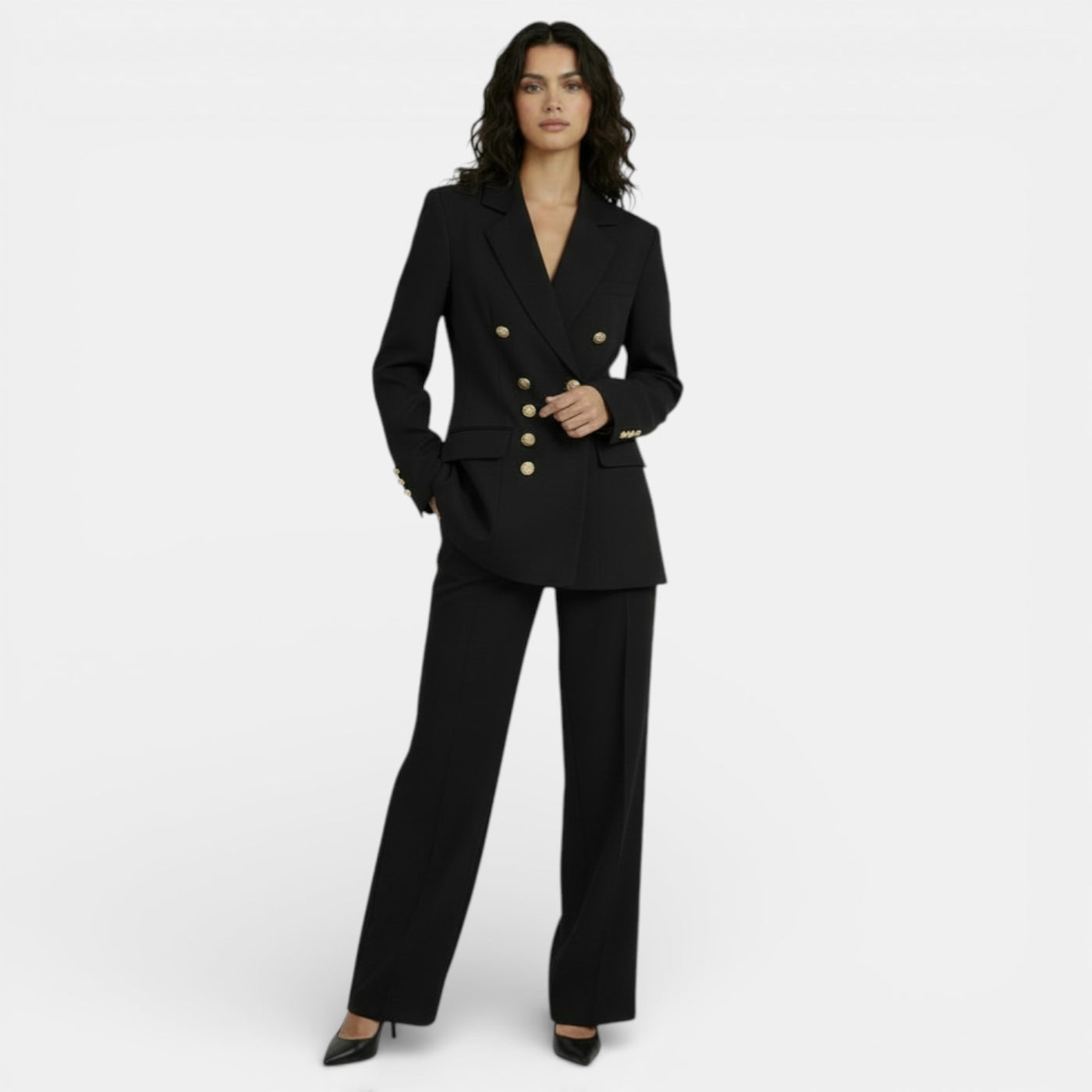 Conjunto Mujer Blazer Entallado y Pantalón Slim
