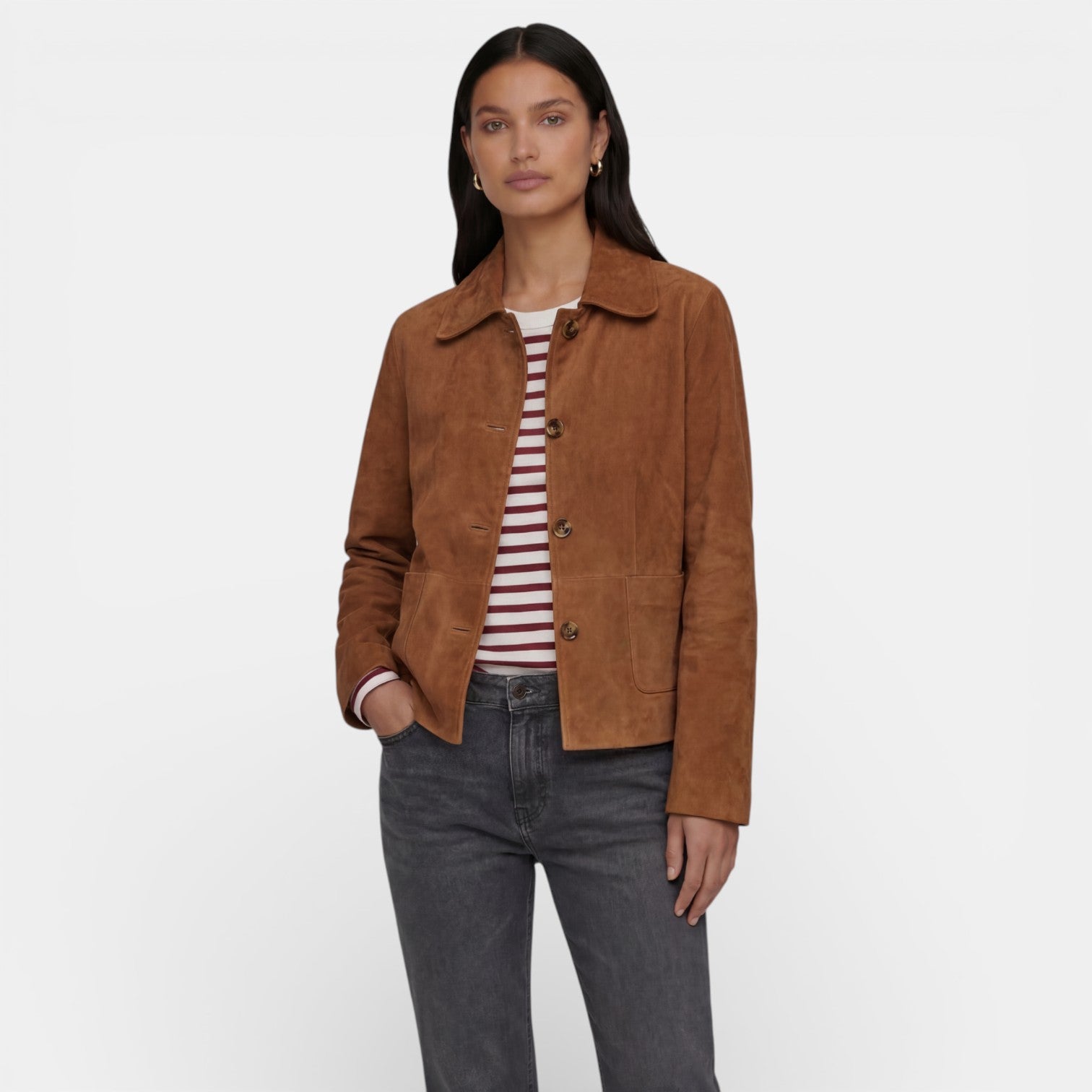 Chaqueta de Ante Marrón Mujer