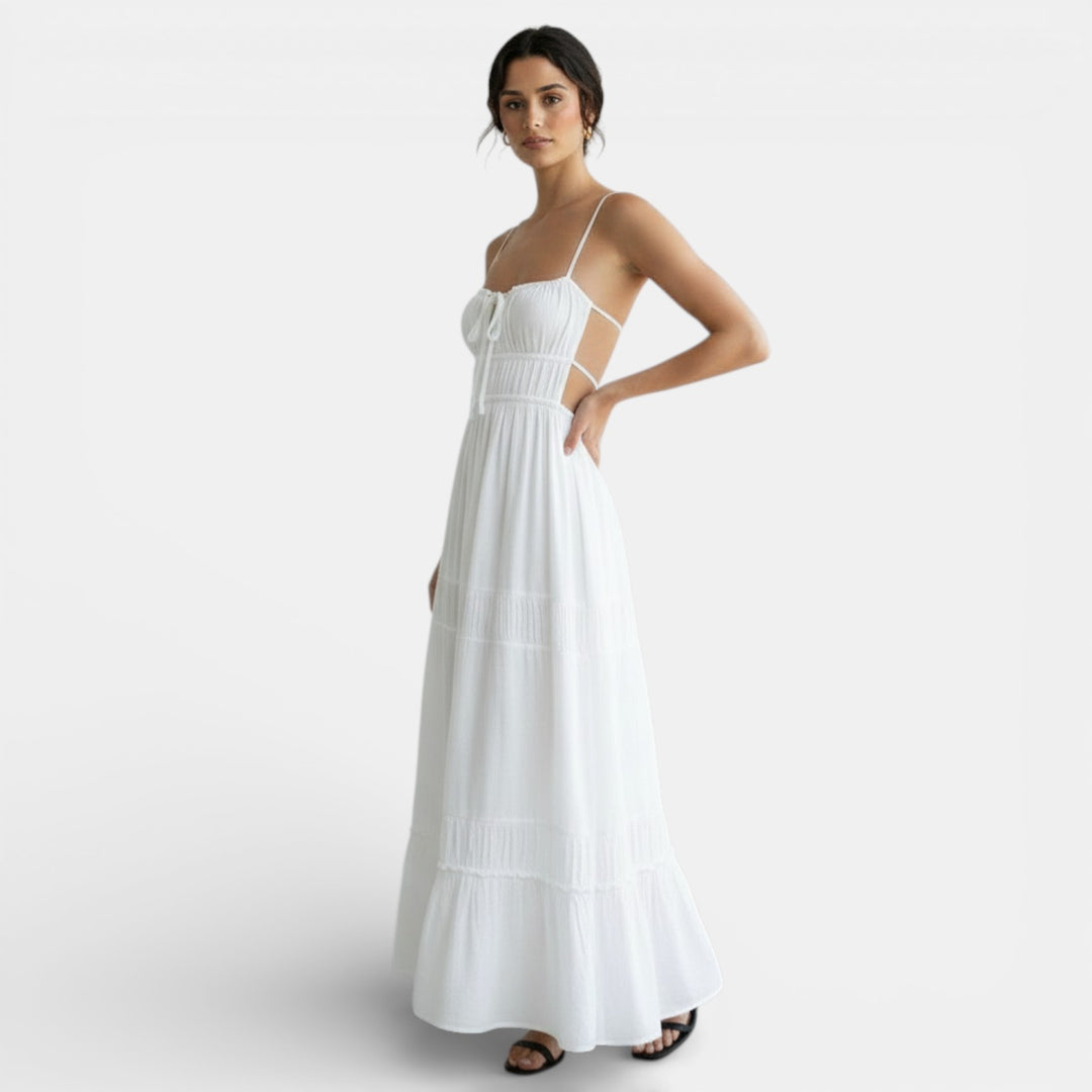 Vestido Largo Espalda Descubierta con Tirantes
