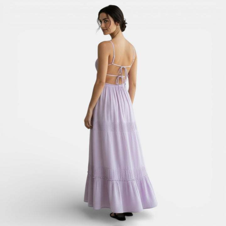 Vestido Largo Espalda Descubierta con Tirantes