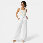 High-Waisted Linen Cotton Trousers