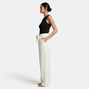 Wide-Leg Linen Cotton Trousers