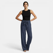 Wide-Leg Linen Cotton Trousers