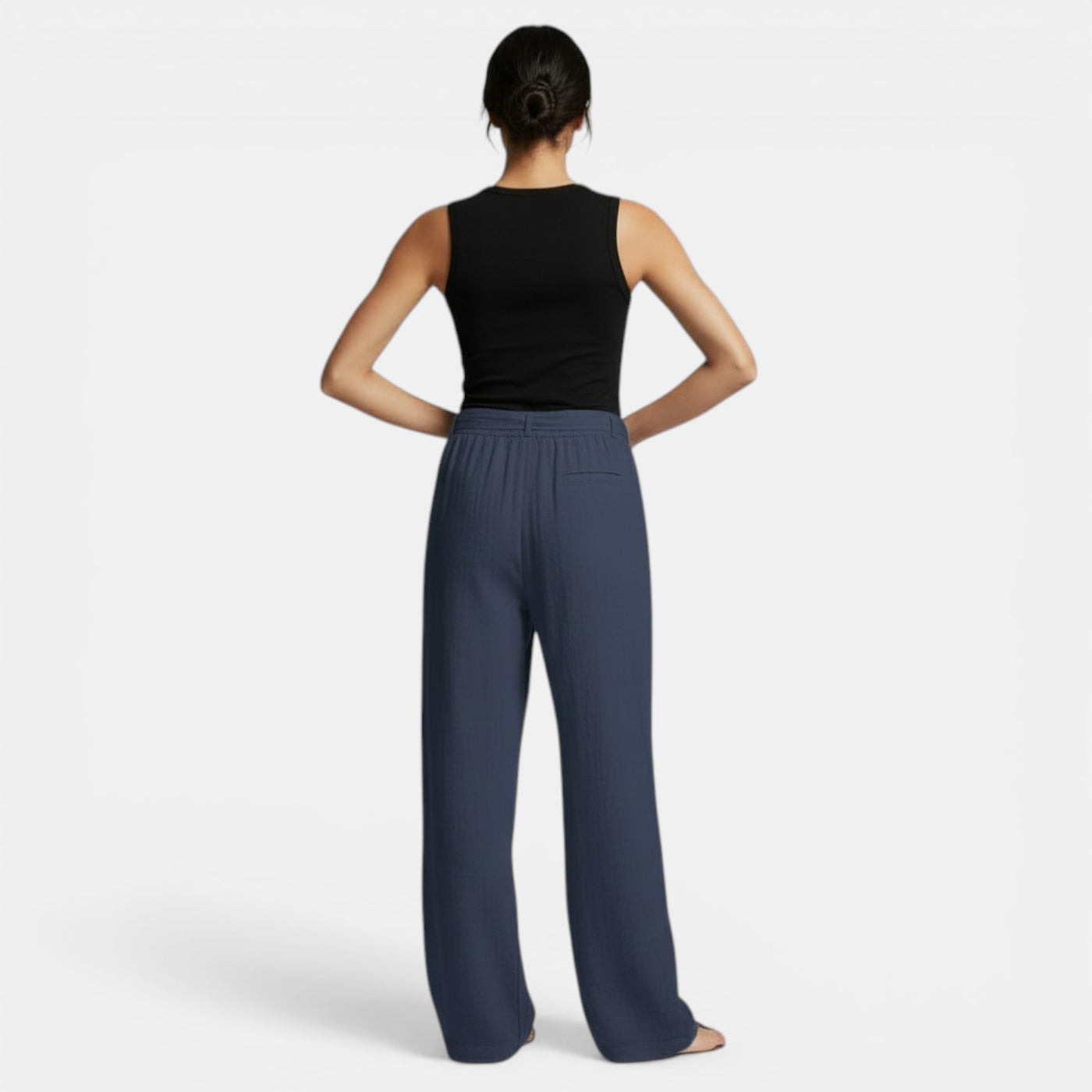 Wide-Leg Linen Cotton Trousers