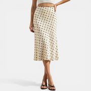 High Waisted Polka Dot Bodycon Skirt