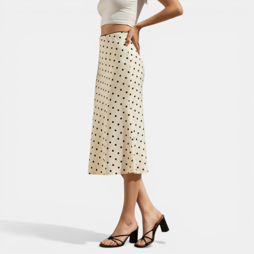 High Waisted Polka Dot Bodycon Skirt
