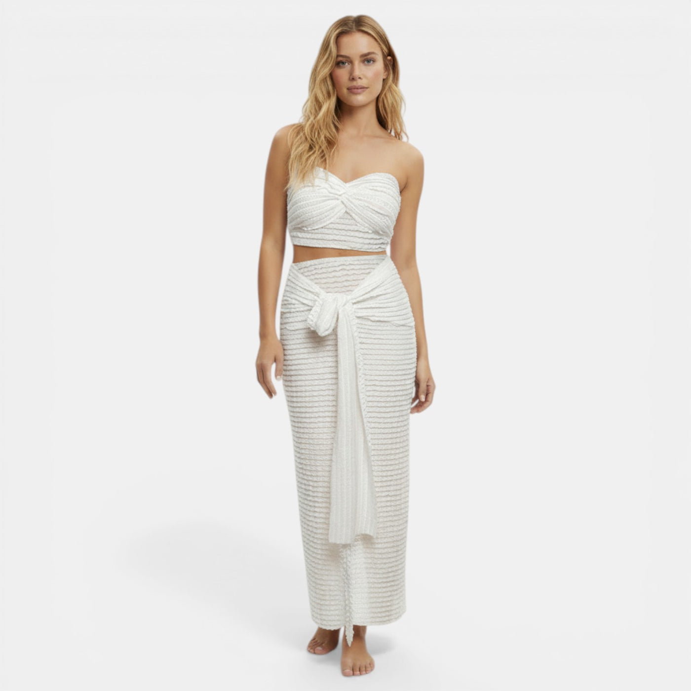 Women's Beach Set Bandeau Top and Long Dress