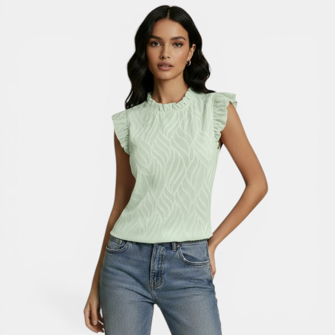 Sleeveless Ruffle Chiffon Blouse