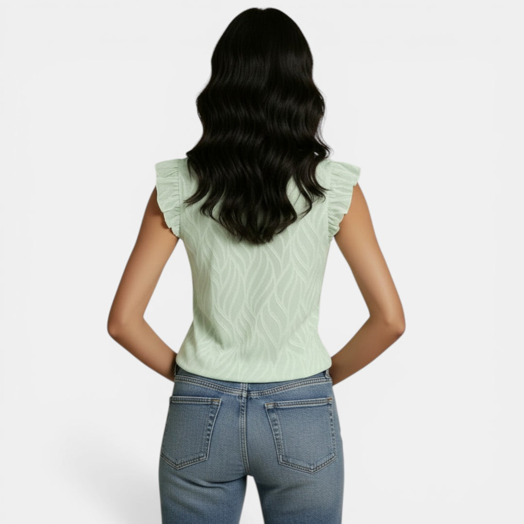 Sleeveless Ruffle Chiffon Blouse