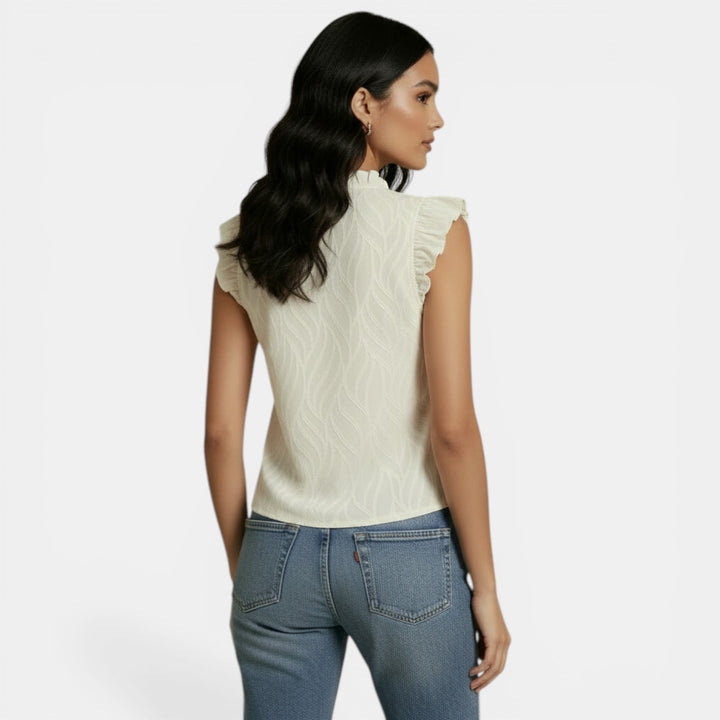 Sleeveless Ruffle Chiffon Blouse