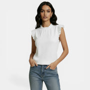 Blusa Chiffon Sin Mangas con Volantes