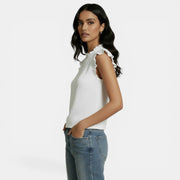 Blusa Chiffon Sin Mangas con Volantes