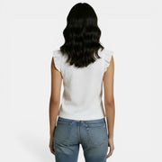 Blusa Chiffon Sin Mangas con Volantes