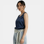 Elegant Sleeveless Satin Top