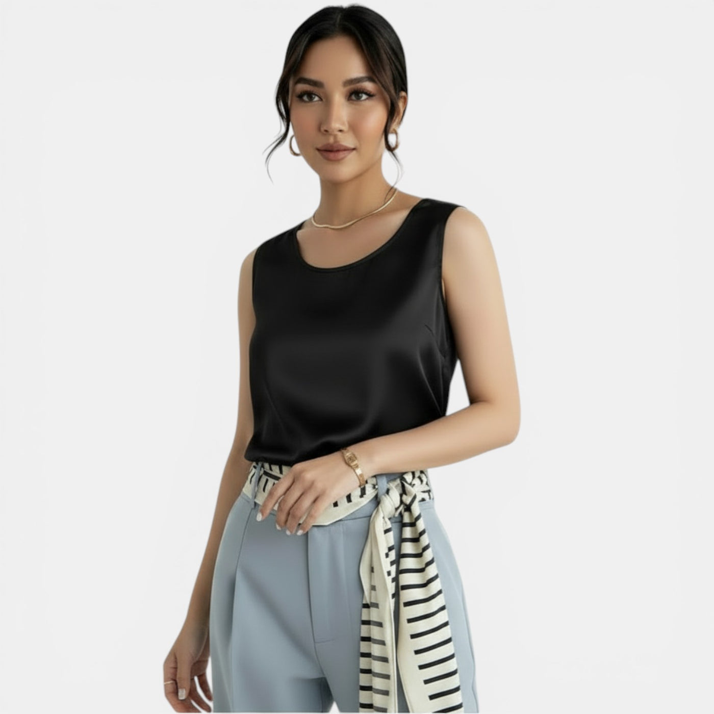 Elegant Sleeveless Satin Top