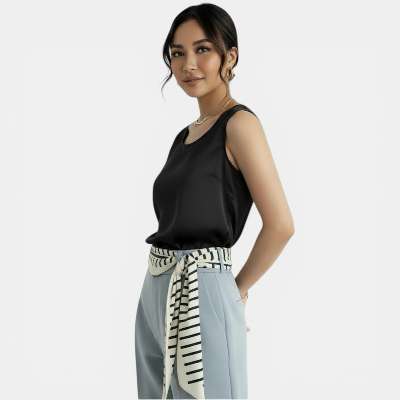 Elegant Sleeveless Satin Top
