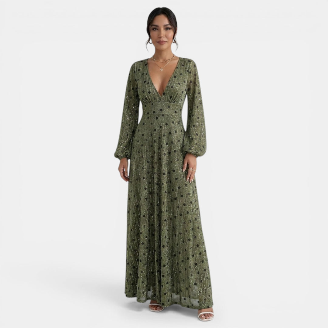 Vestido Maxi Bohemio Mujer Escote Pico