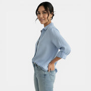 Blusa Lino Mujer Manga Larga