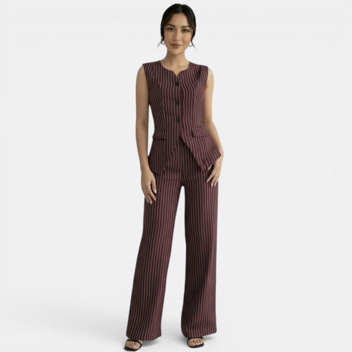 Traje Mujer Elegante Rayas