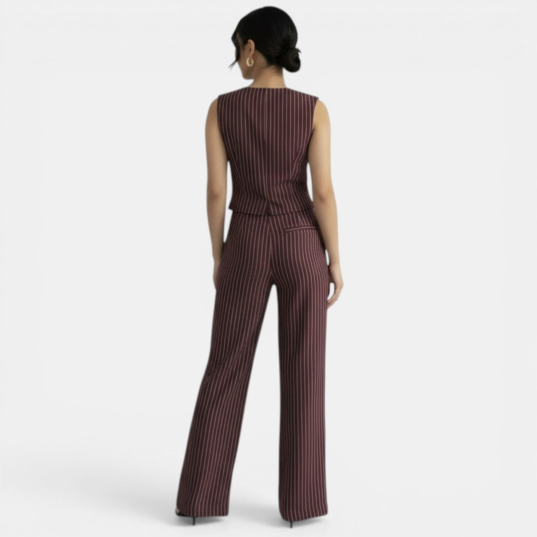 Traje Mujer Elegante Rayas