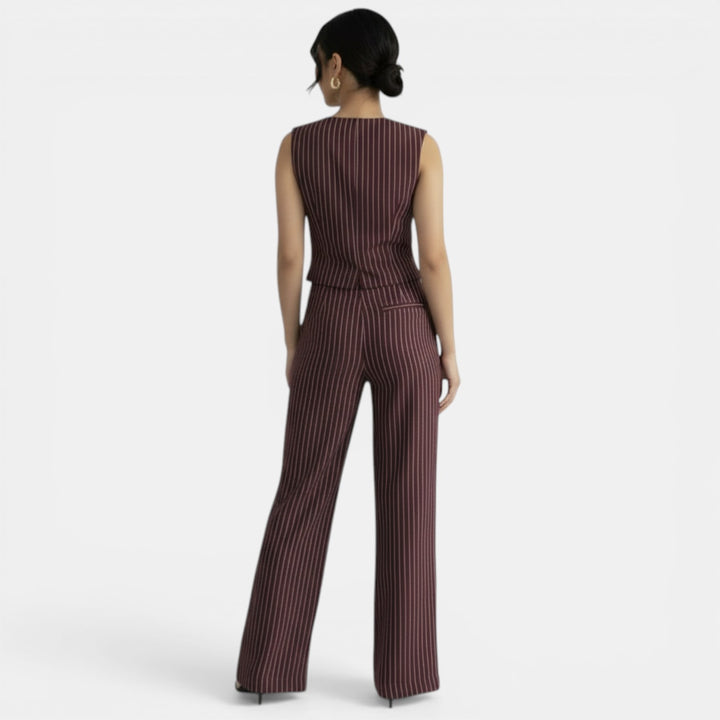 Traje Mujer Elegante Rayas