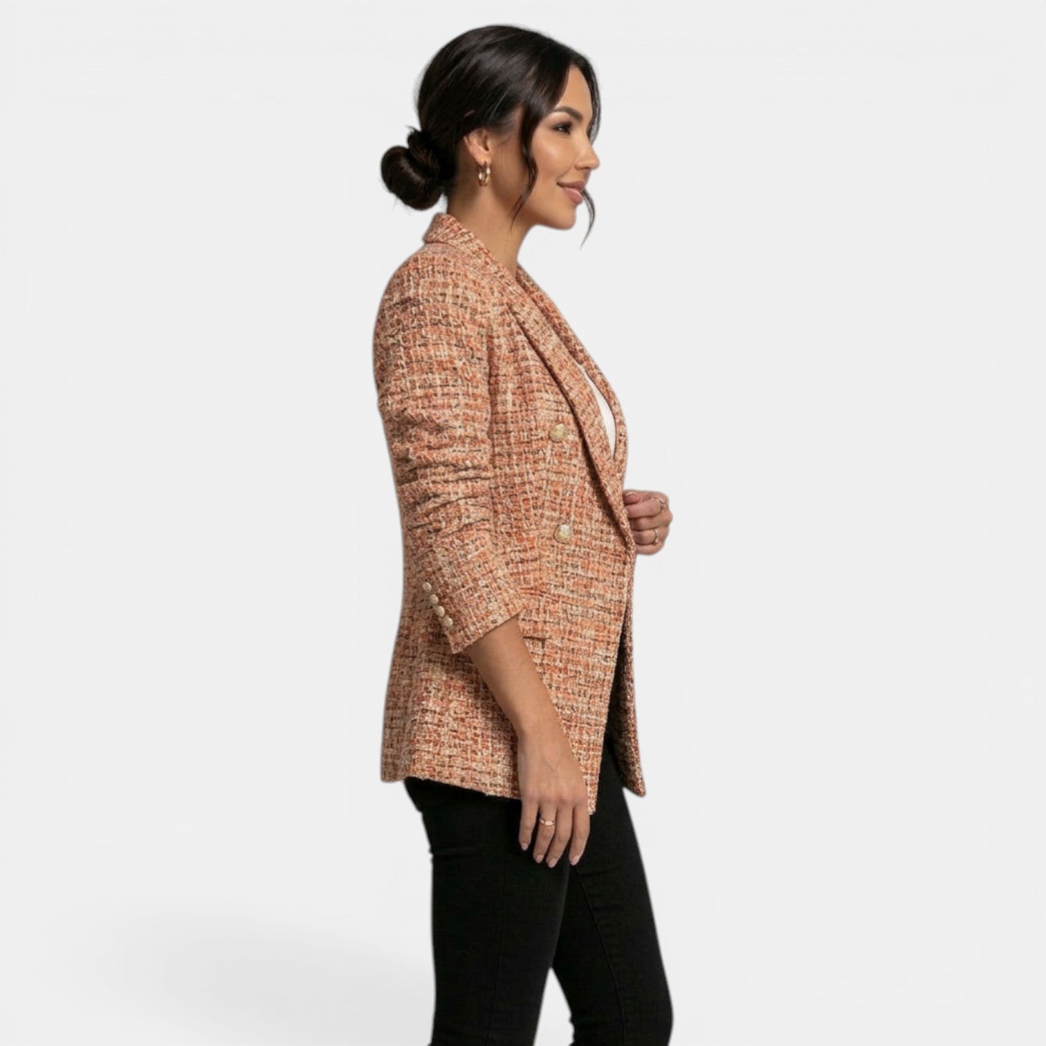 Abrigo Blazer Mujer Doble Botonadura Estampado