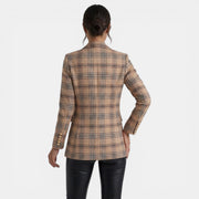 Abrigo Blazer Mujer Doble Botonadura Estampado
