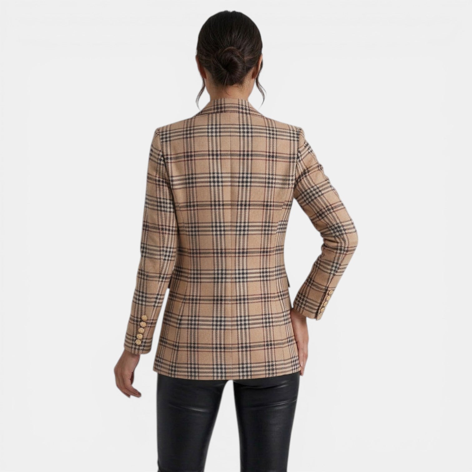 Abrigo Blazer Mujer Doble Botonadura Estampado