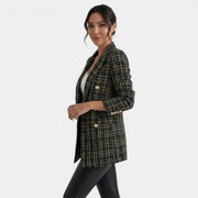 Abrigo Blazer Mujer Doble Botonadura Estampado