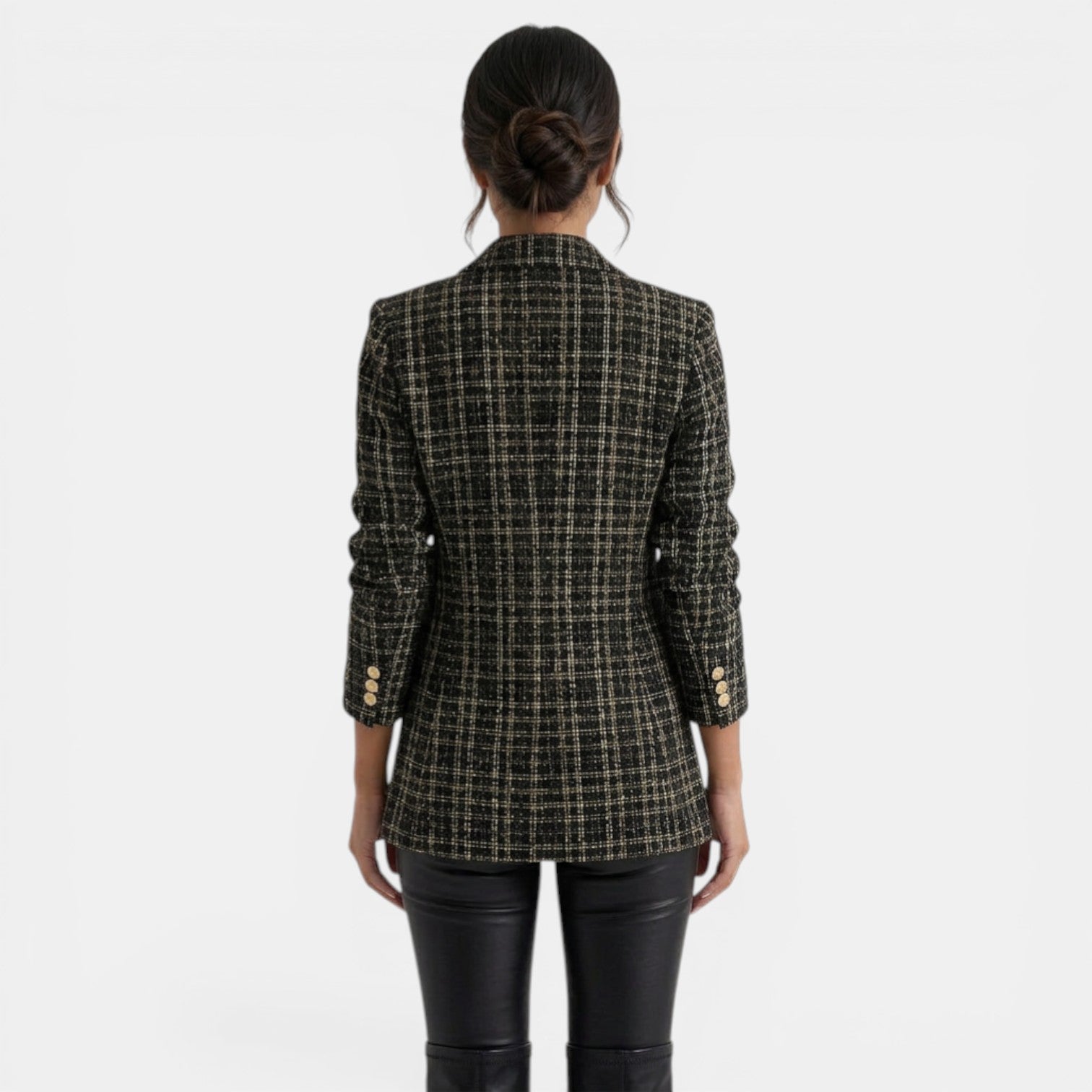 Abrigo Blazer Mujer Doble Botonadura Estampado