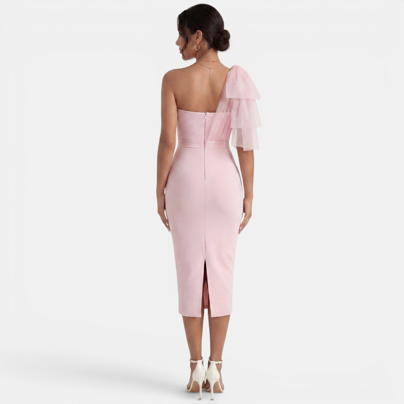 One Shoulder Party Midi Dress